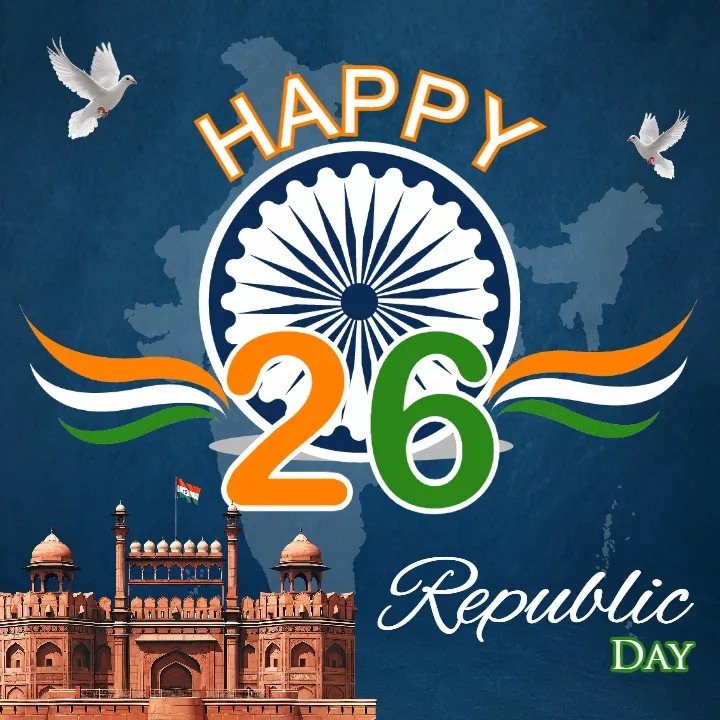 Happy 26 January Image With Delhi Gate Patriotic Photos 2026