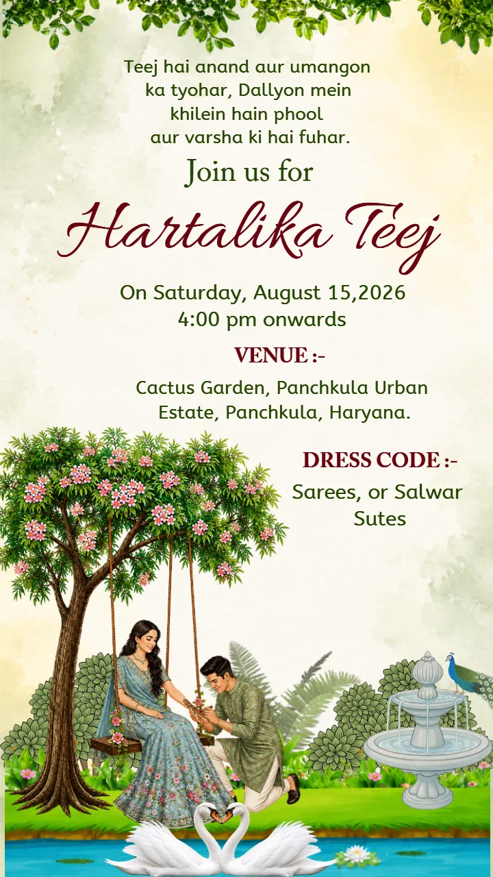 Hartalika Teej Invitation Card Design Online