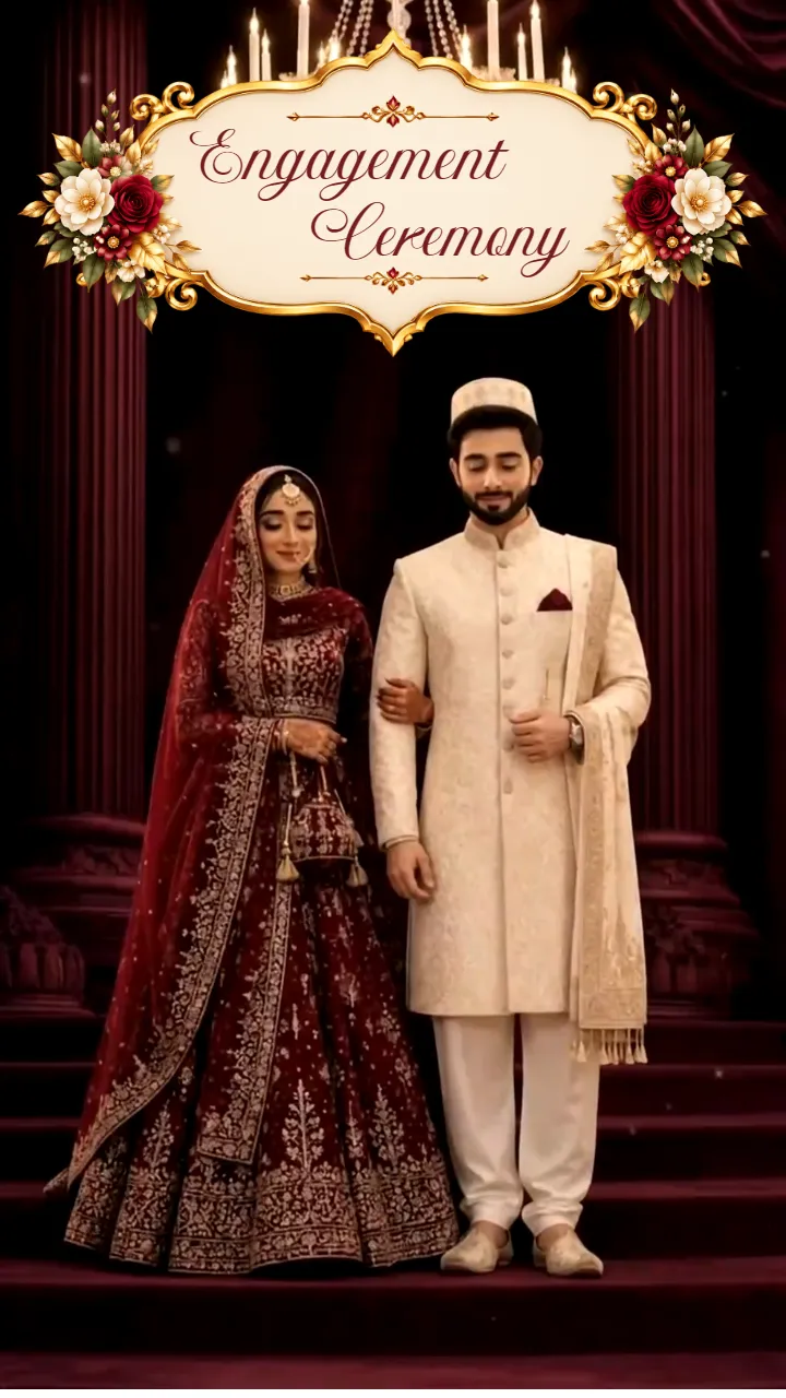 3D Muslim Engagement Invitation Video with Easy Editing