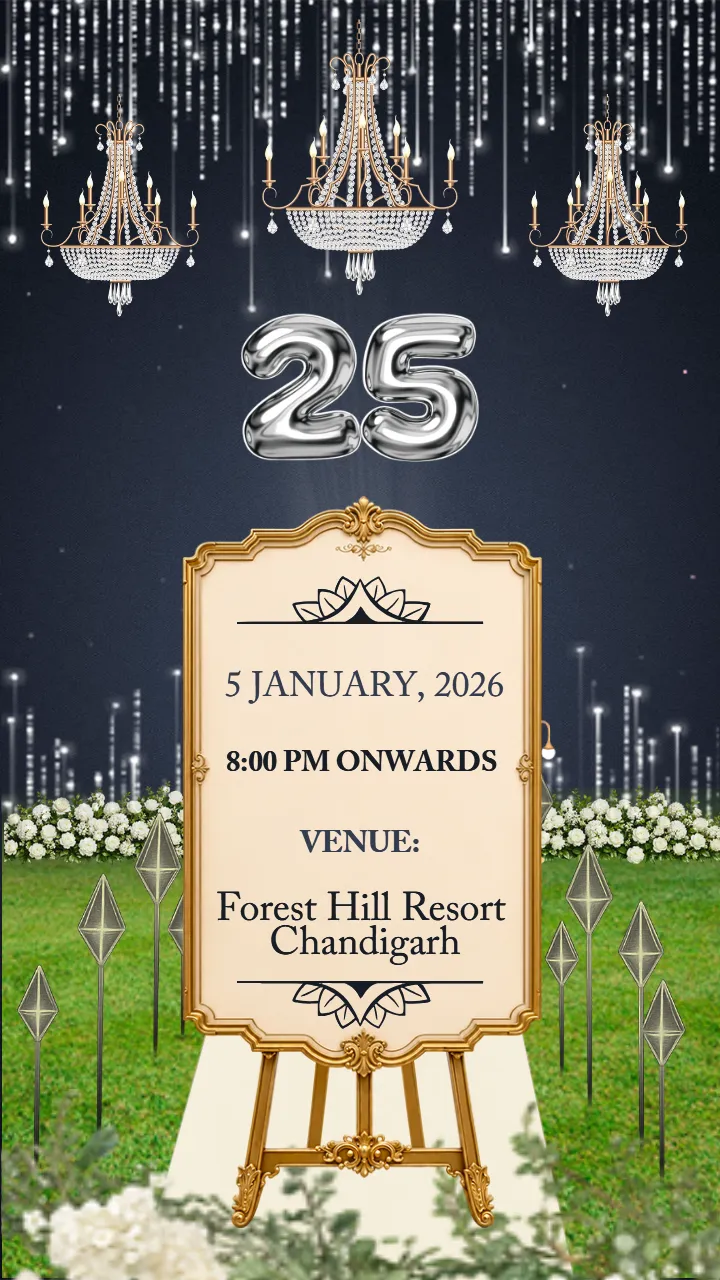 Wedding 25Th Anniversary Invitation Video Royal Floral Gala