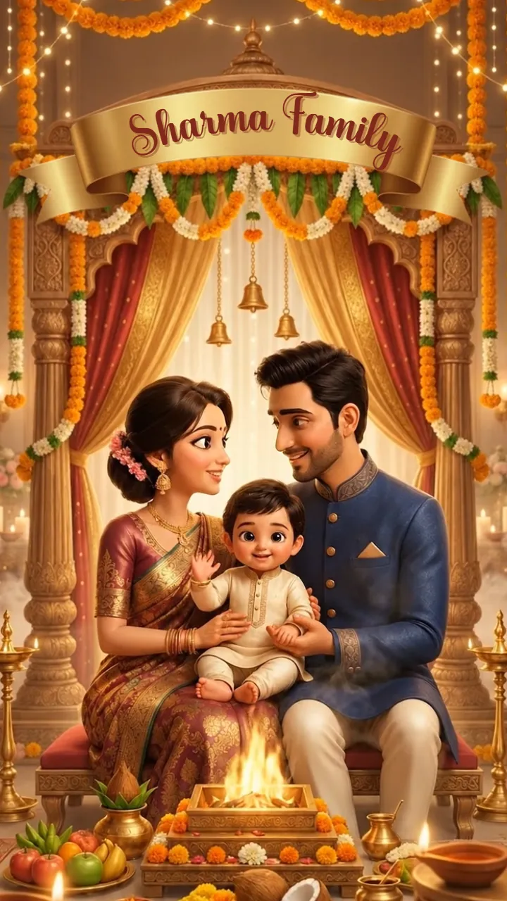 3D Mundan Ceremony Invitation Video With Baby Ceremony