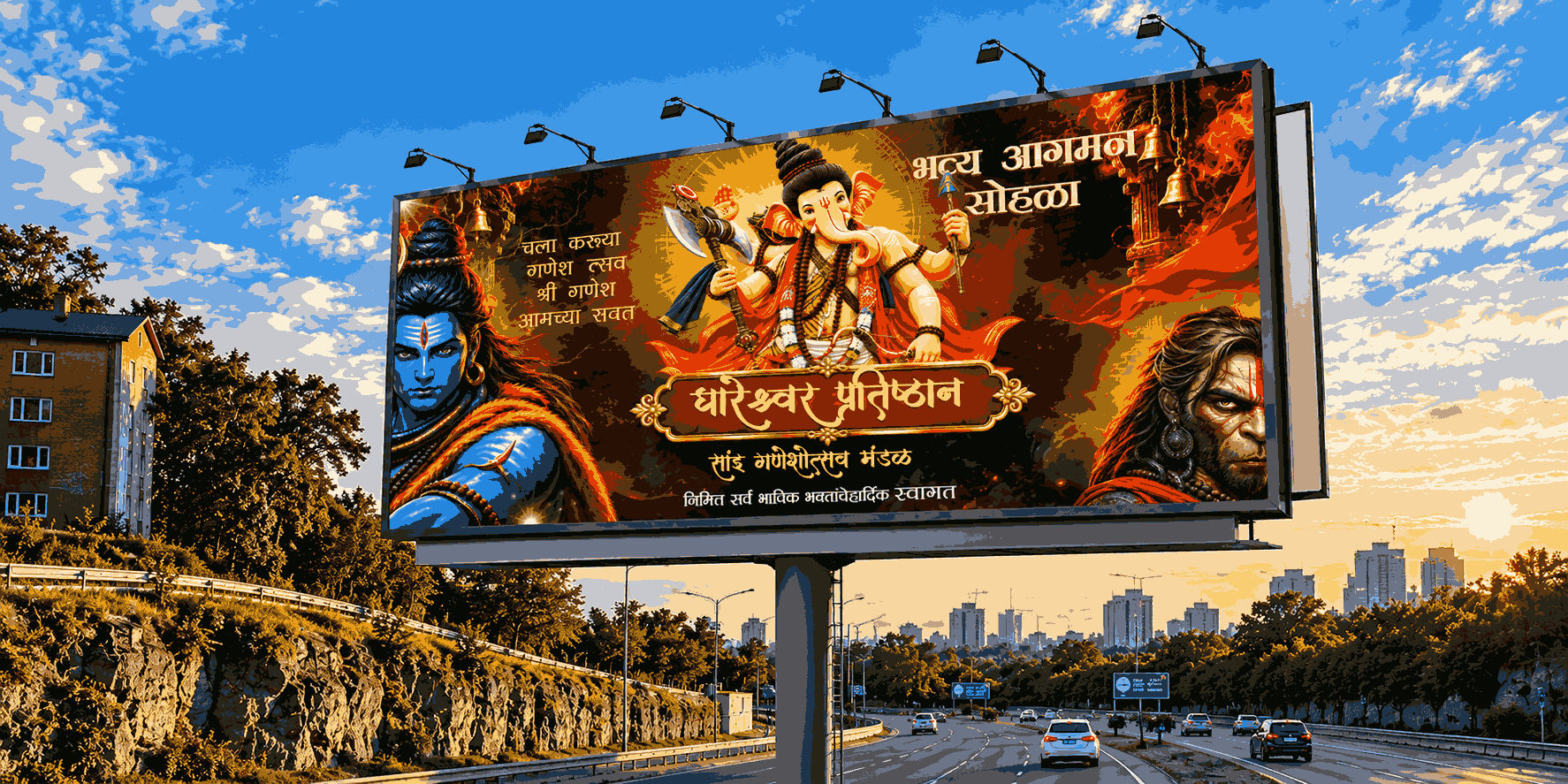 Vinayaka Chaturthi Hoarding for a Royal Ganpati Welcome