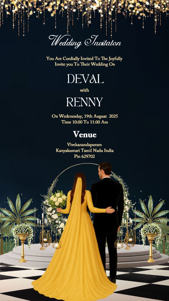 Luxury Wedding Invite Template with Candlelight Design