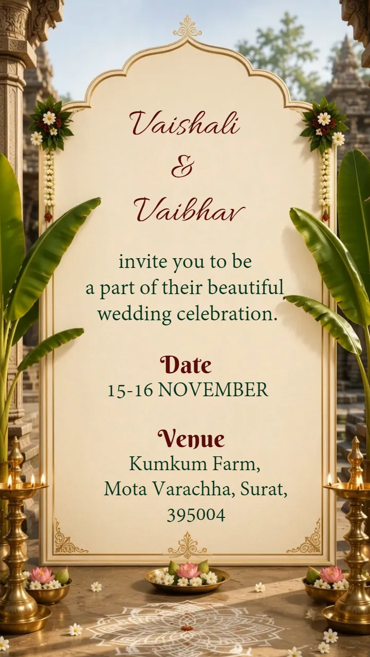 3D Tamil Wedding Invitation Video for Traditional Weddings
