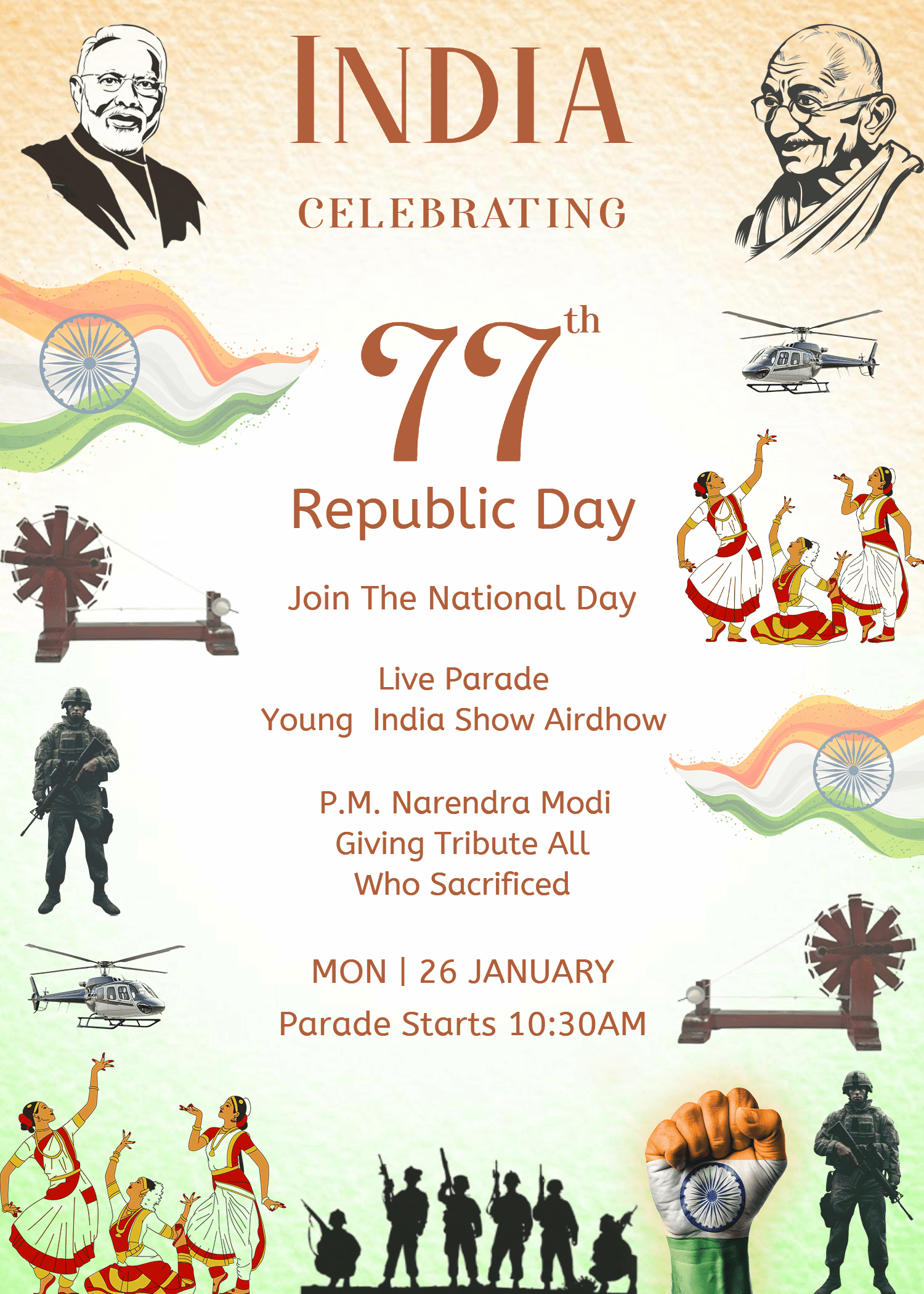 76th Republic Day Invitation Template Download
