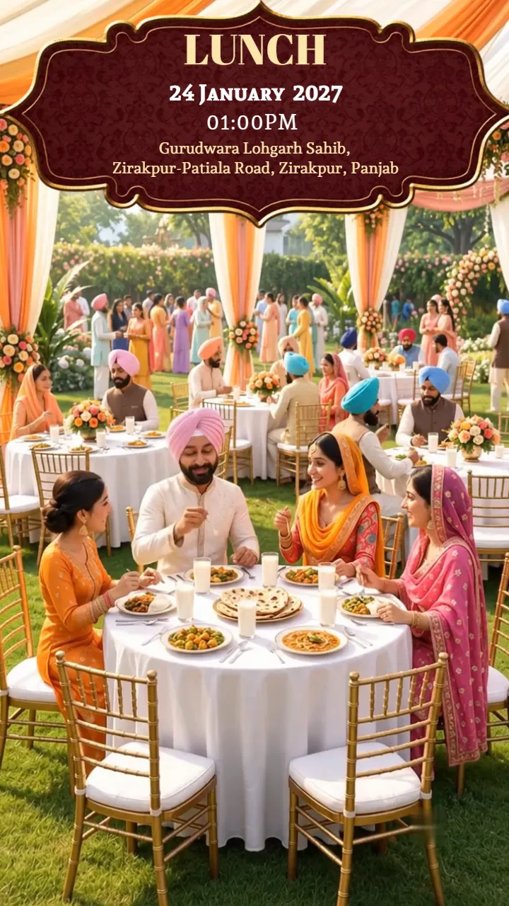 Punjabi Wedding Invitation Video in Maroon and Gold Theme