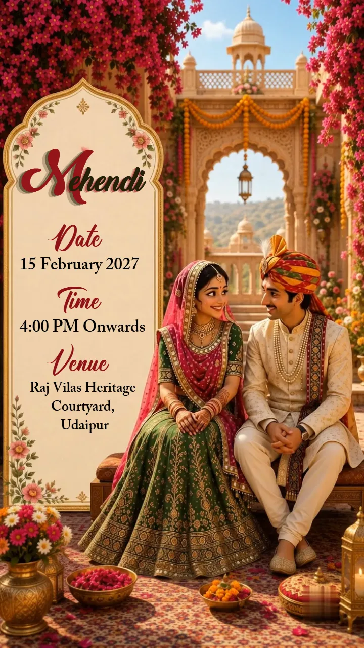 3d Indian Wedding Invitation Video with Royal Rajput Theme