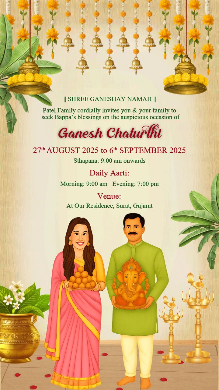Ganesh Chaturthi Invitation Video in 2025 for WhatsApp Share