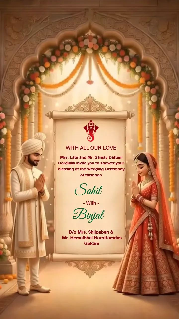 3D Wedding Invitation Video for Luxury Indian Wedding