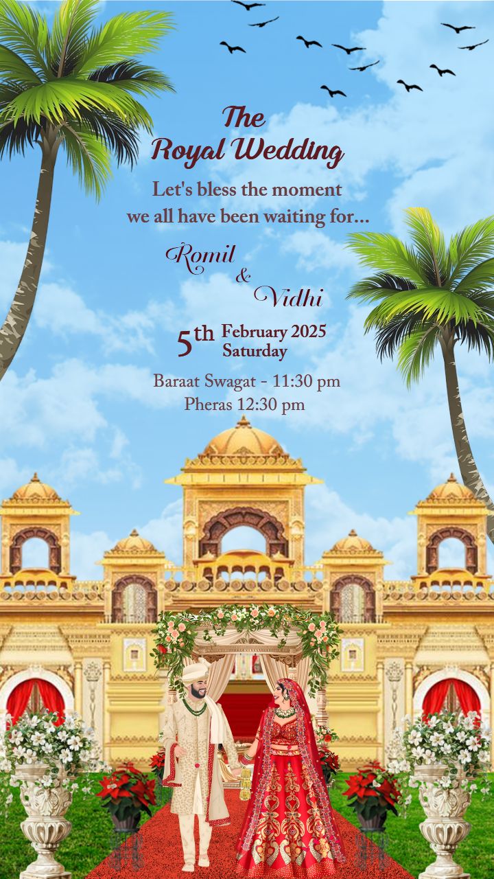 Palace Designs Rajasthani Wedding Invitation Maker Online