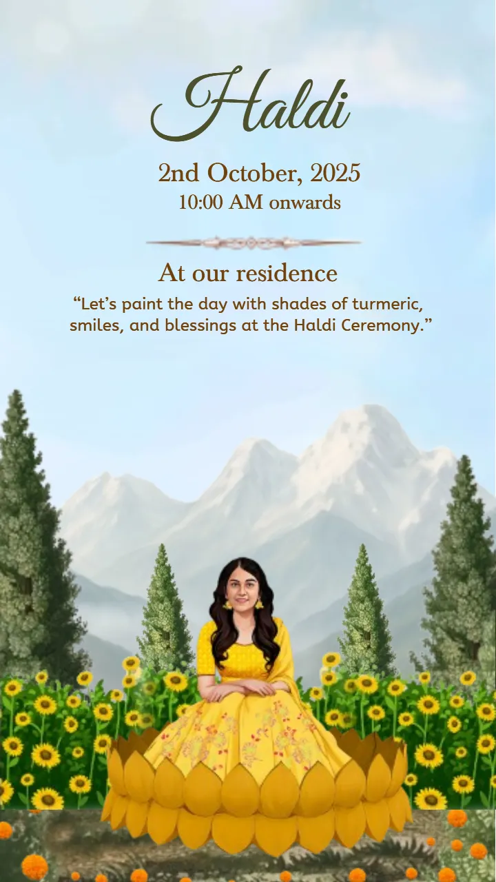 Mountain View Royal Wedding Invitation Card Online