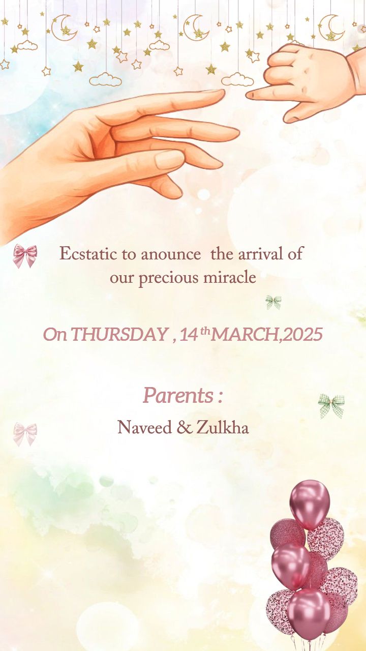 Announcement Its a Baby Girl Card for Little Girl
