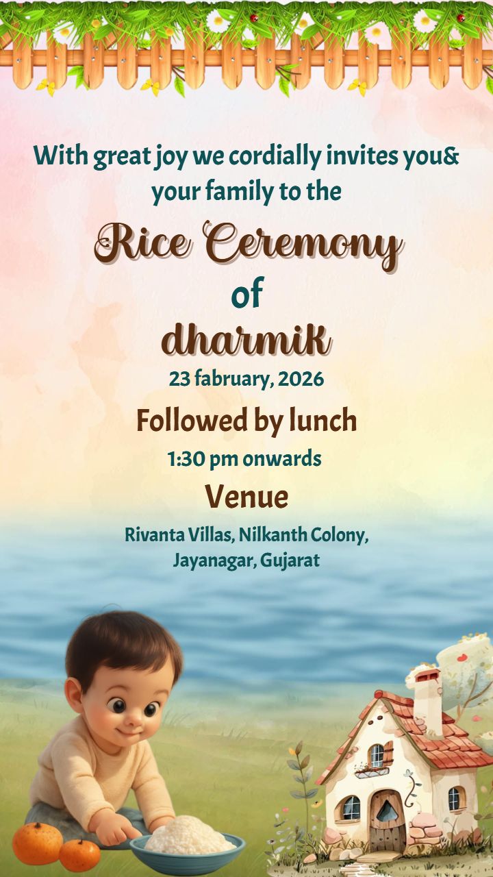 Editable Baby Rice Ceremony Template in English