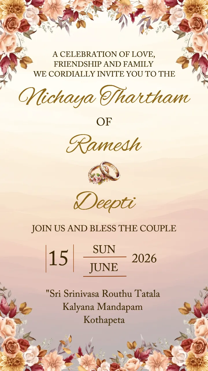 Free Nichayathartham Invitation Card Online Download