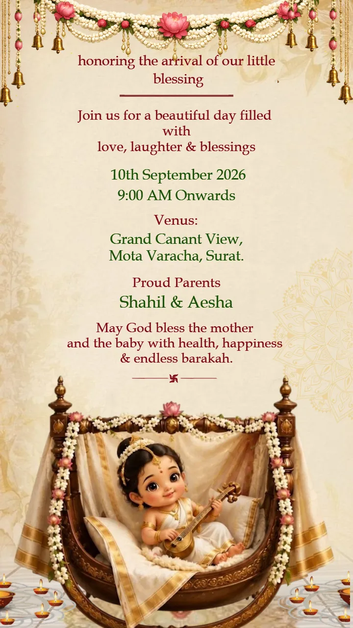 Chhathi Samaroh Invitation Video with Royal Baby Theme