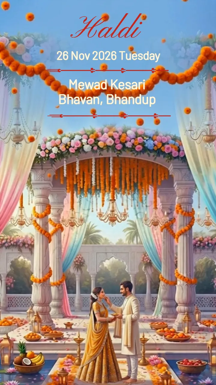 Wedding Invitation Video With Royal Indian Floral Theme