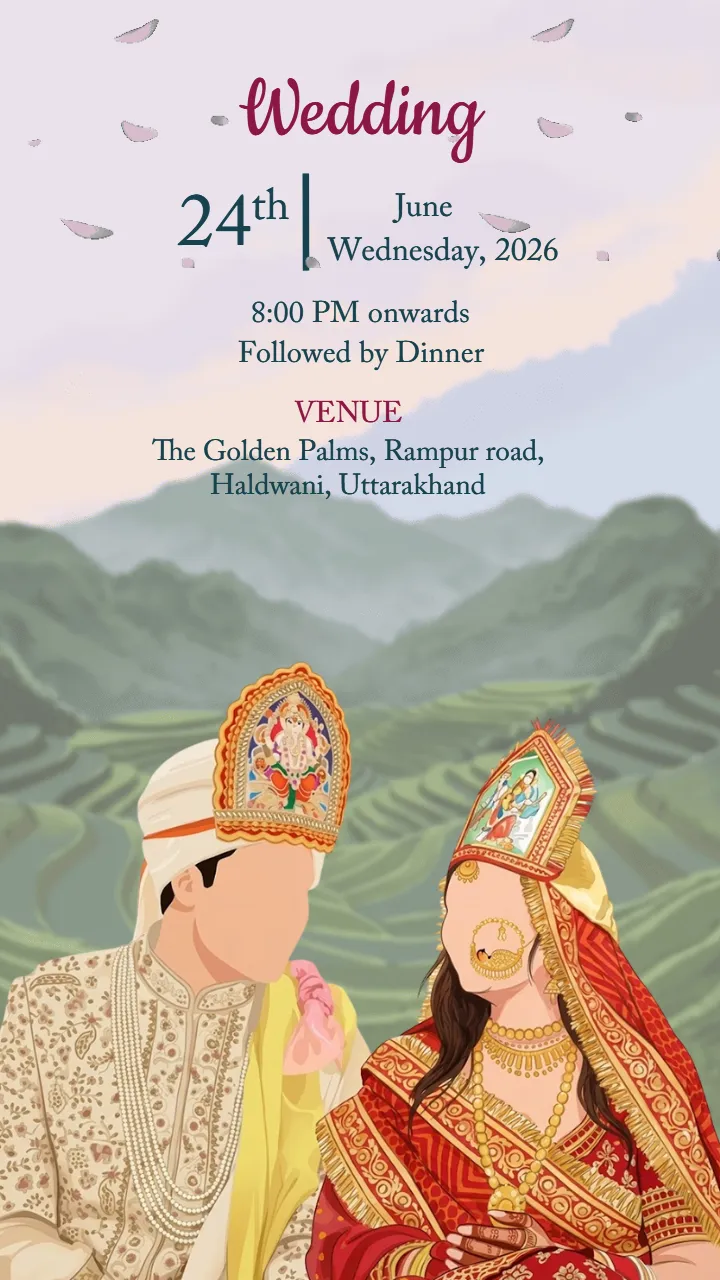 Pahadi Wedding Invitation Video for Mountain Weddings