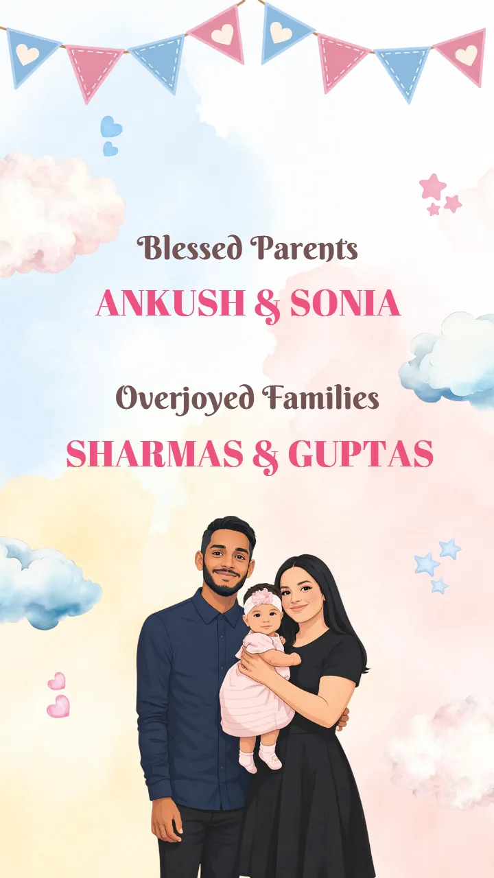 Baby Girl Announcement Video Templates for New Parents
