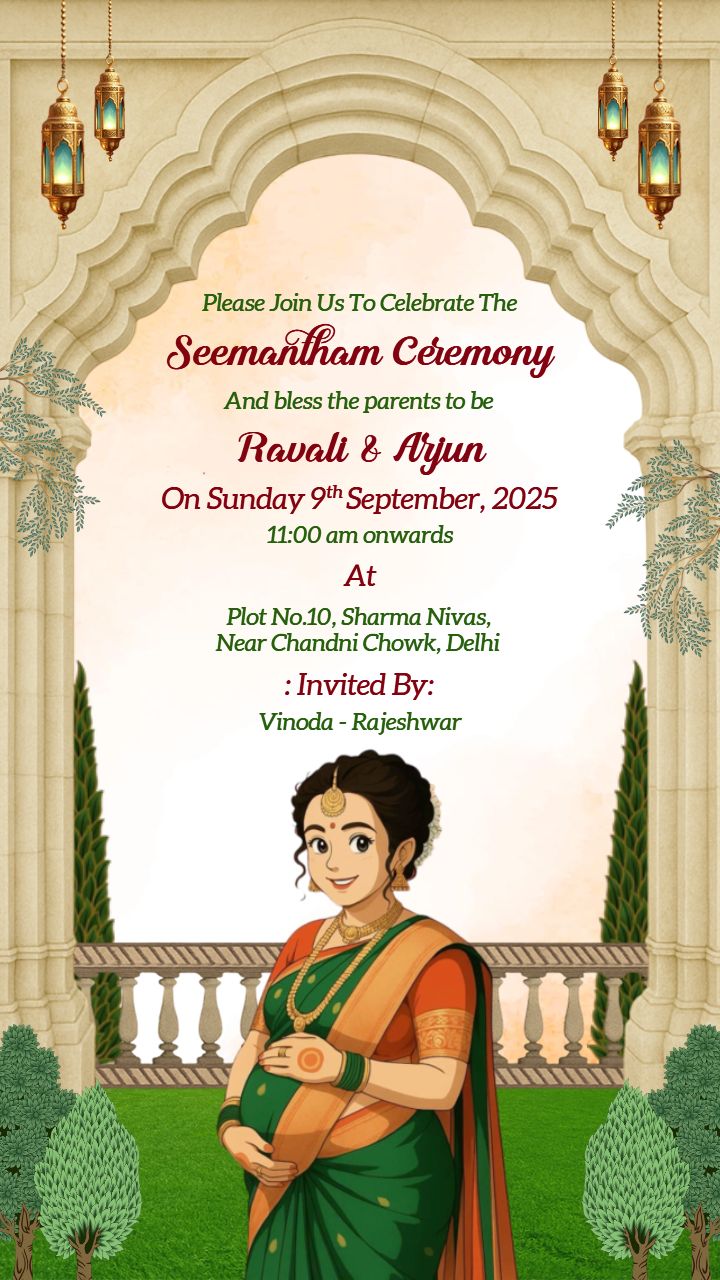 Cultural Invite Video For Seemantham Celebration Day