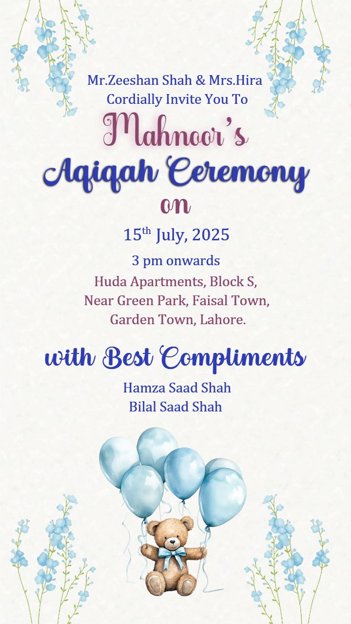 Aqiqah Invitation Video for Islamic Baby Event Invite