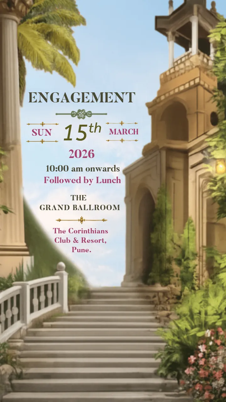 Soft Pastel Engagement Invitation Video with Garden Arch