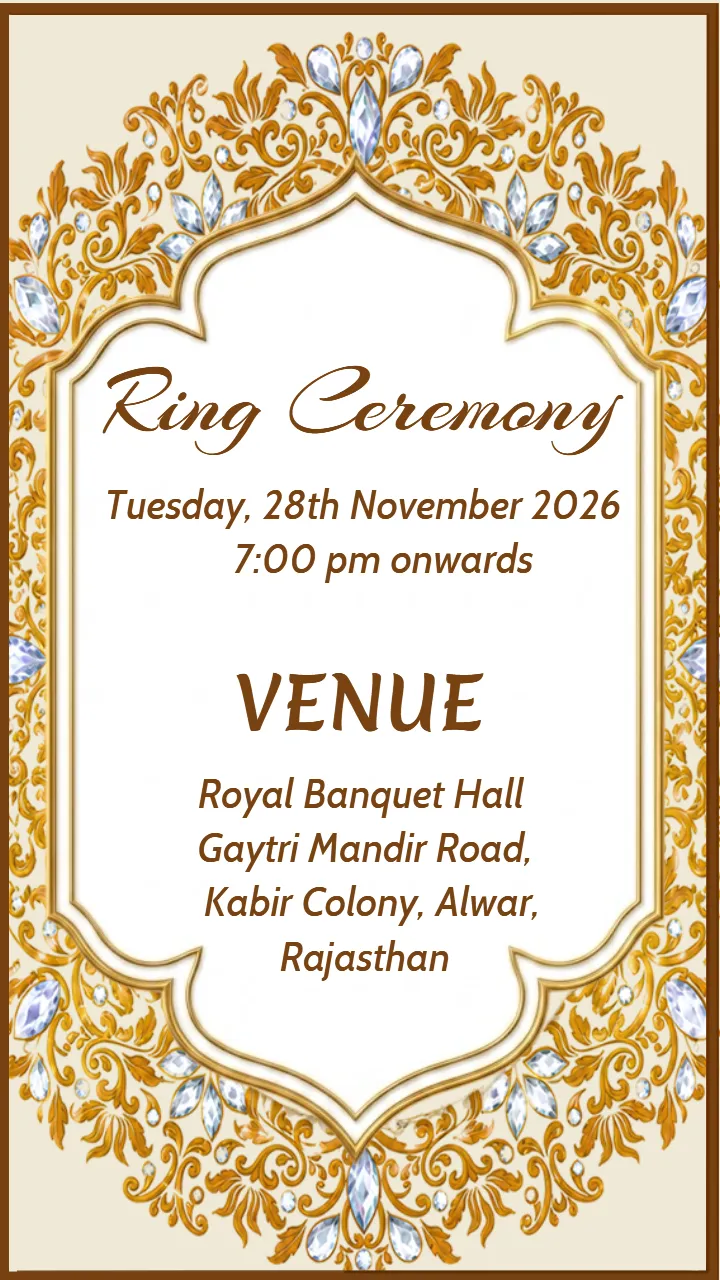 Muslim Wedding Invitations Video with Ornamental Gold Art