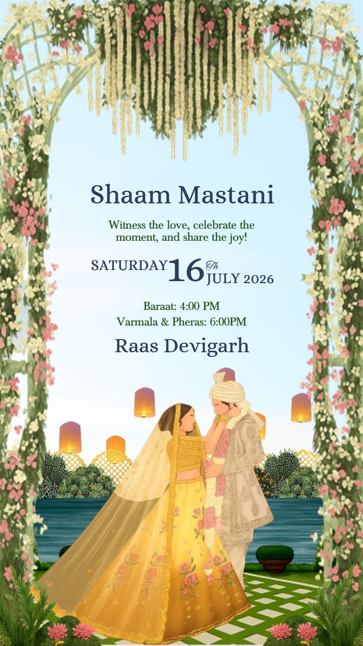 Wedding Invitation Video Templates in Radha Krishna Theme