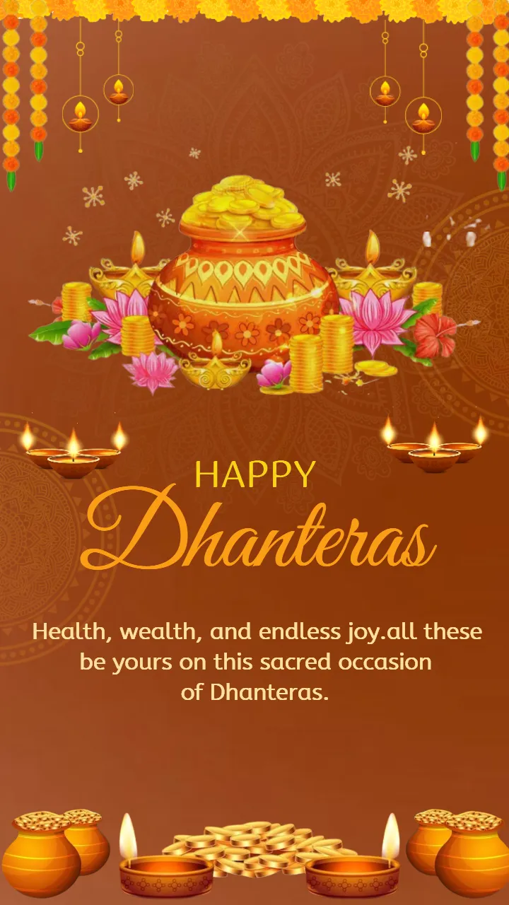 Happy Dhanteras Poster in English language for Festival