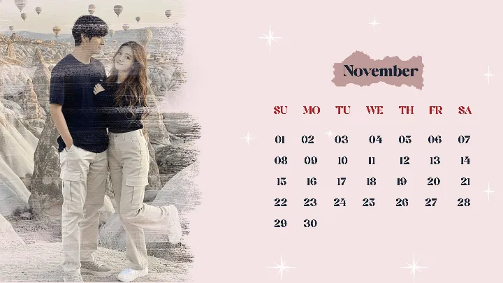 Calender Template For Romantic Couple Photo Memories