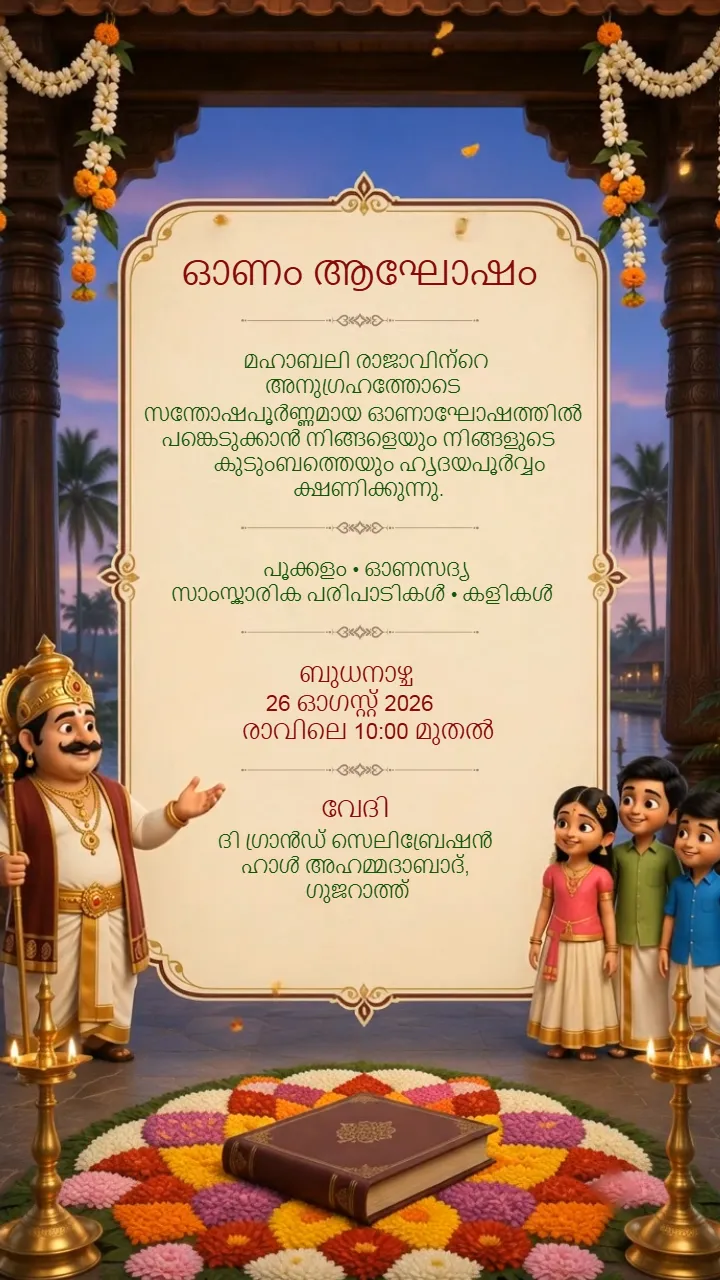 3D Thiruvonam Festival Invitation Video