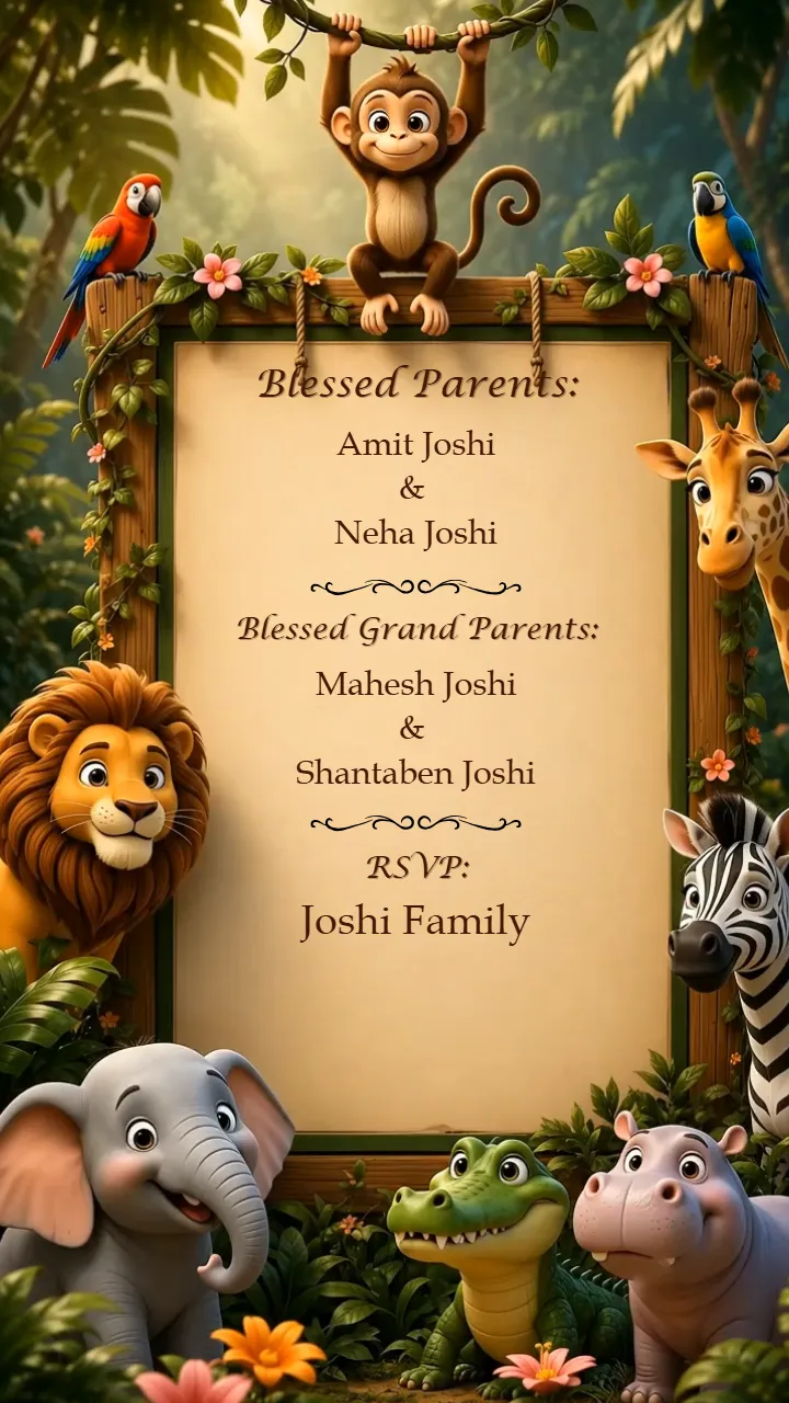 Birthday Invitation Video with Jungle Adventure Theme