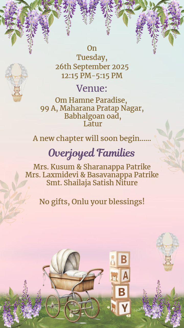 Baby Shower Video in English with Caricature Love Theme