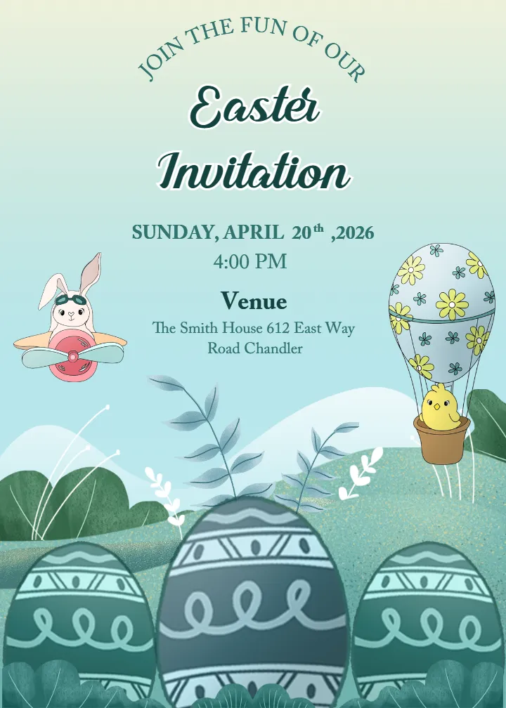 Religious Easter Invitation Card in English Download HD