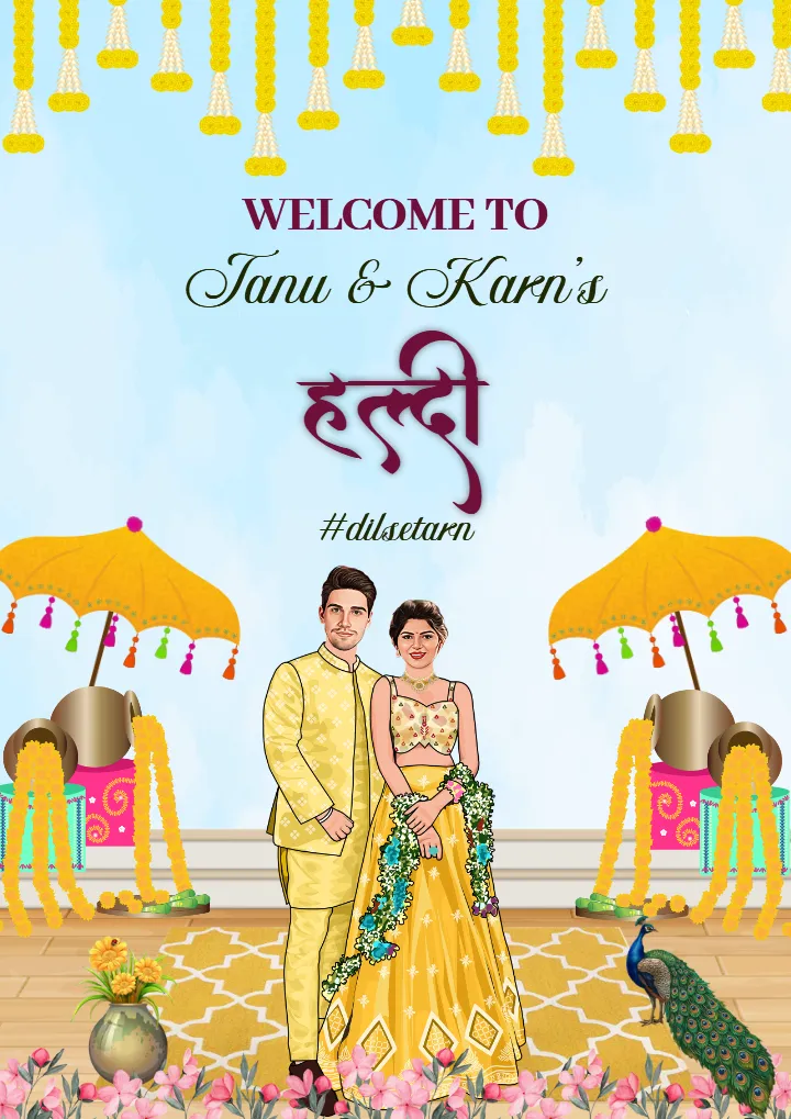 Haldi Ceremony Invitation Card for Trendy Modern Haldi Decor