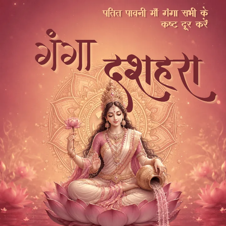 Best Happy Ganga Dassehra Picture in Hindi for Celebration
