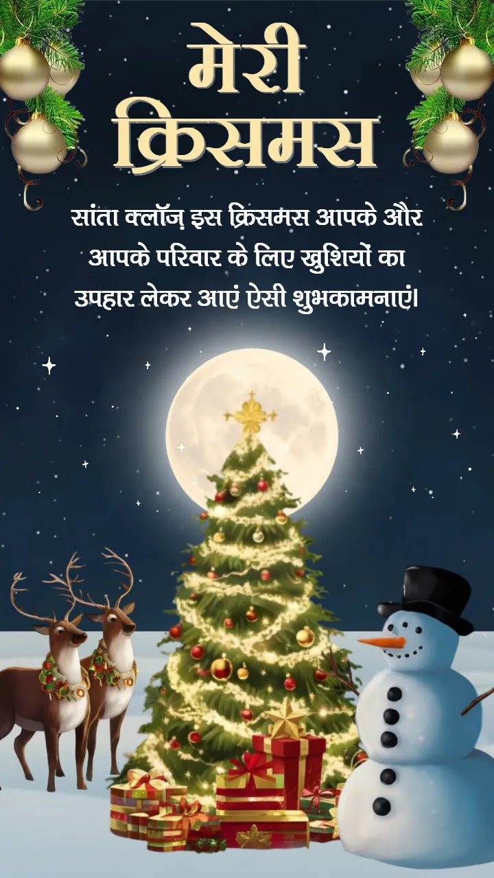 Merry Christmas Greeting Status Video Hindi for WhatsApp