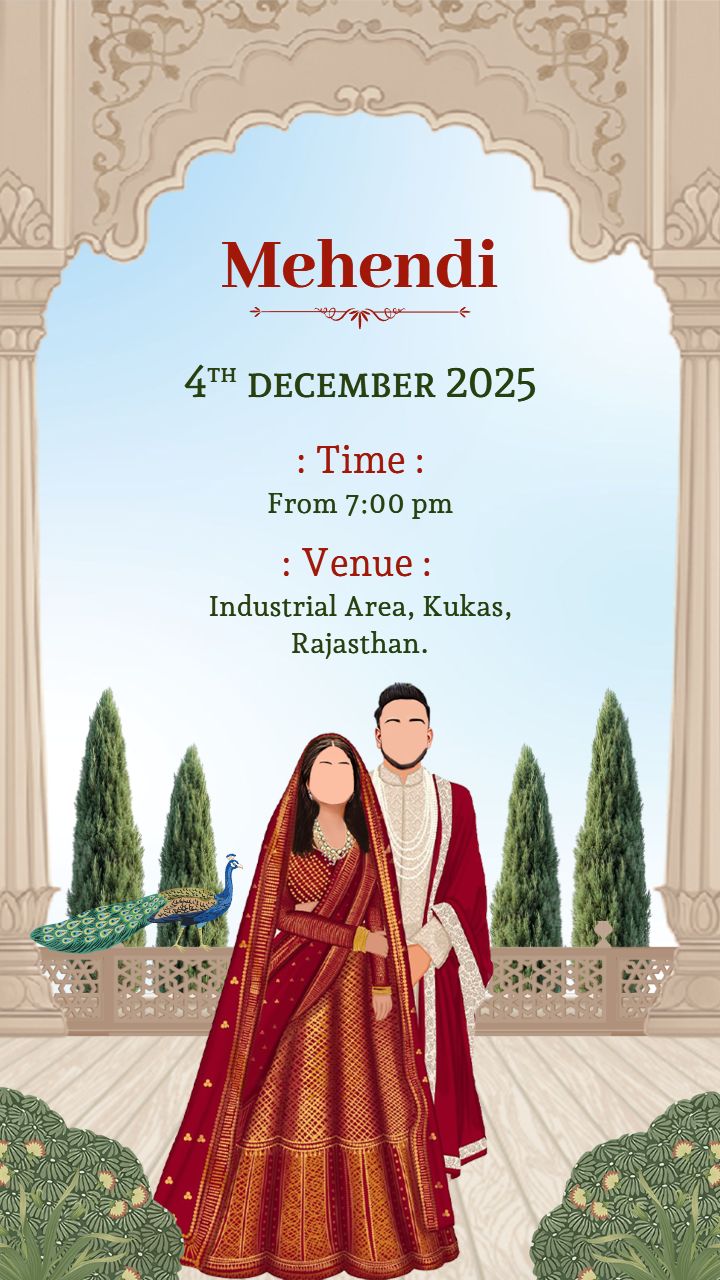 Majestic Palace Look Wedding Invitation Card Online