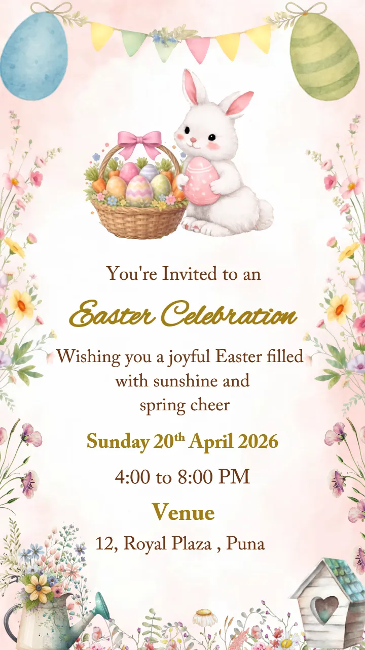 Personalized Easter Celebration Invitation Card English