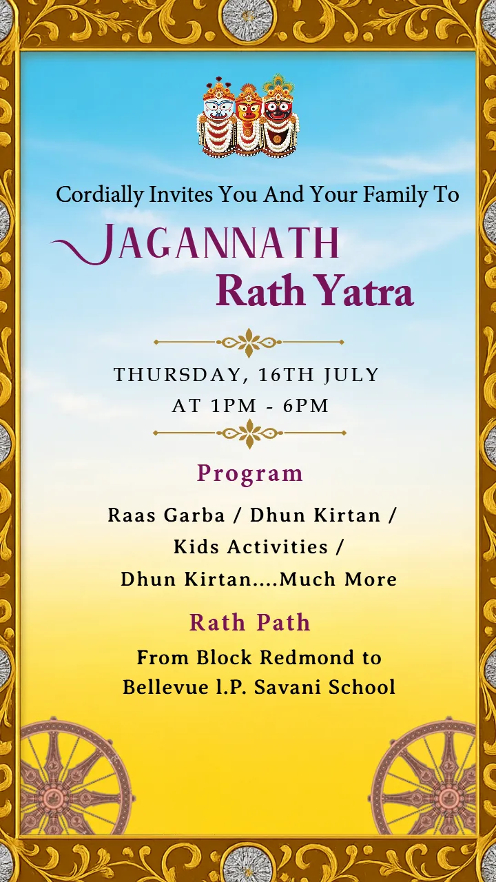 Jagannath Ji Rath Yatra Festival Invitation Video Ideas