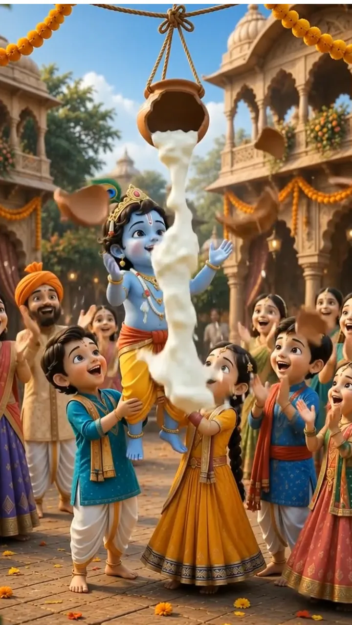 3D Janmashtami Celebration Invitation Video
