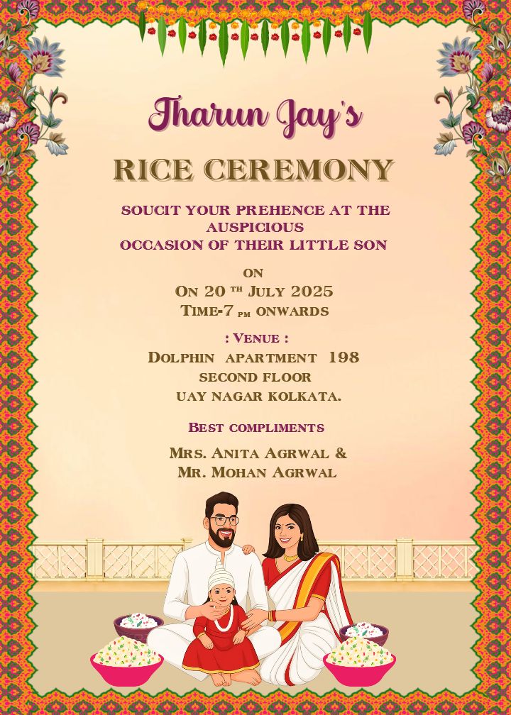 Baby Rice Ceremony Invitation Templates Online