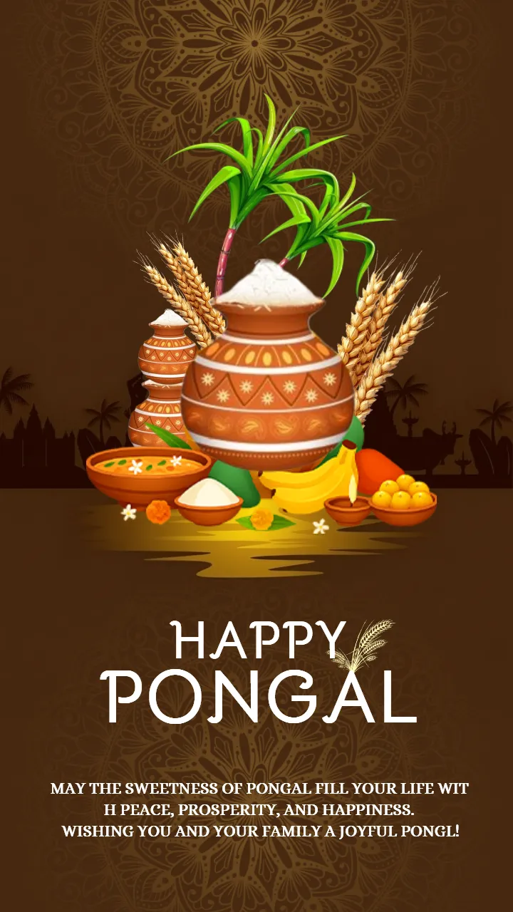 Happy Pongal Status Video with Premium Greeting Card Style