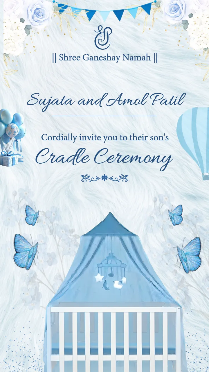 Cradle Ceremony Invitation Video with Cute Baby Design