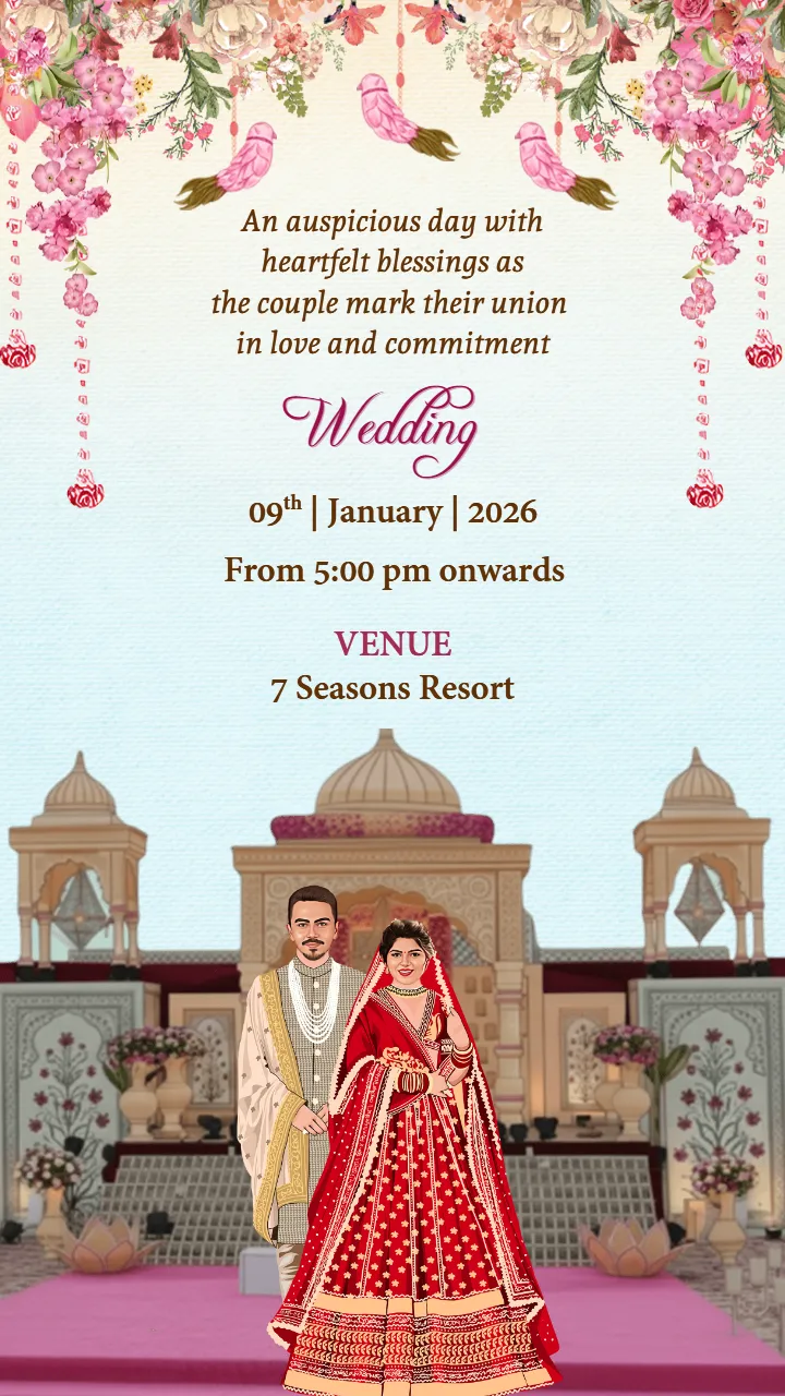 Indian Wedding Invitation Video with royal palace theme