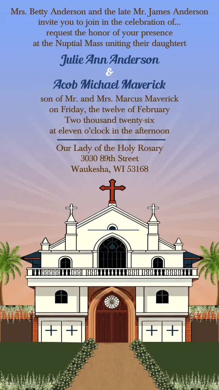 Christian Wedding Invitation Video for Traditional Wedding