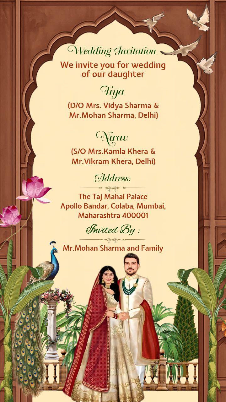 A Royal Temple Affair Buddhist Wedding invitation