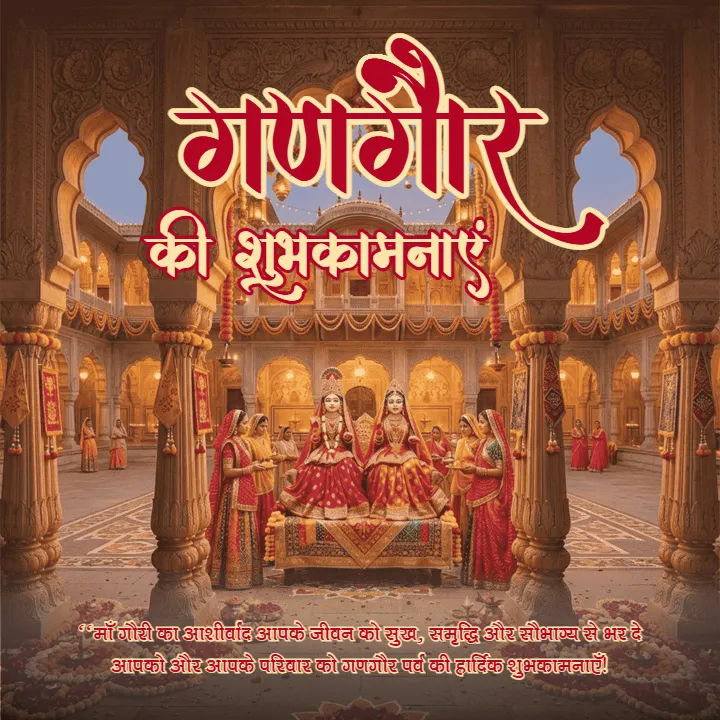 Happy Gangaur Festival Greetings in Hindi Best Wishes 2026