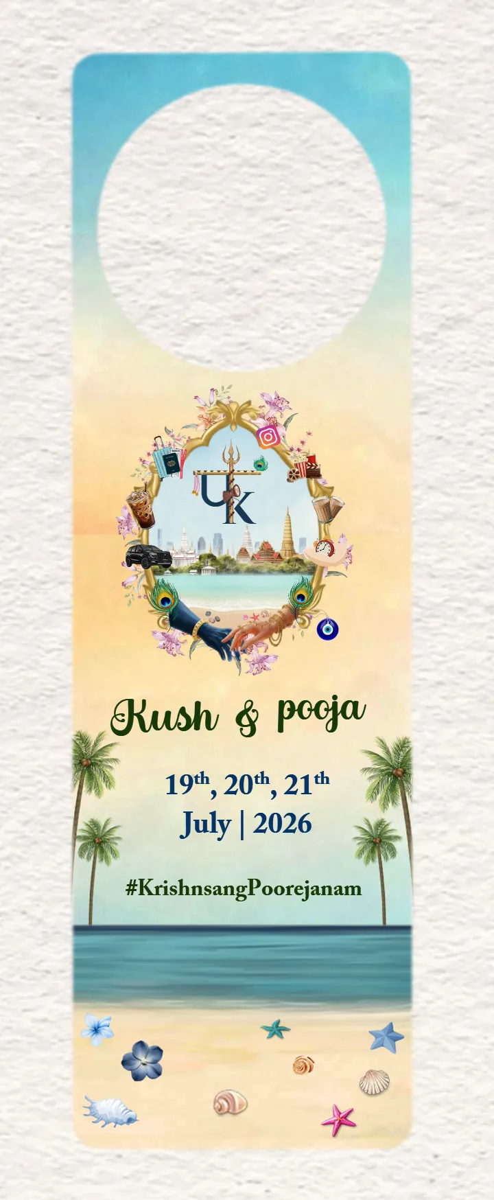 Elegant Wedding Door Hangers for Special Day Decor Ideas