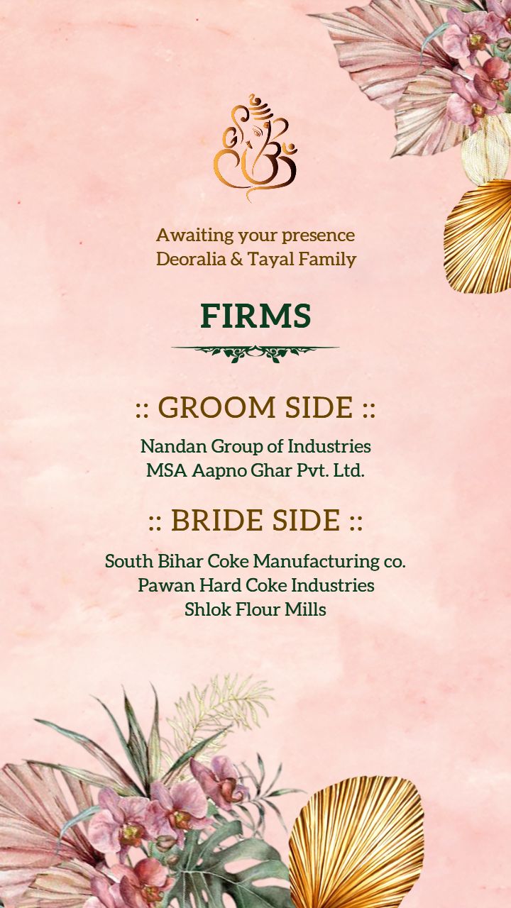 Pink Theme Wedding Invitation Card Design