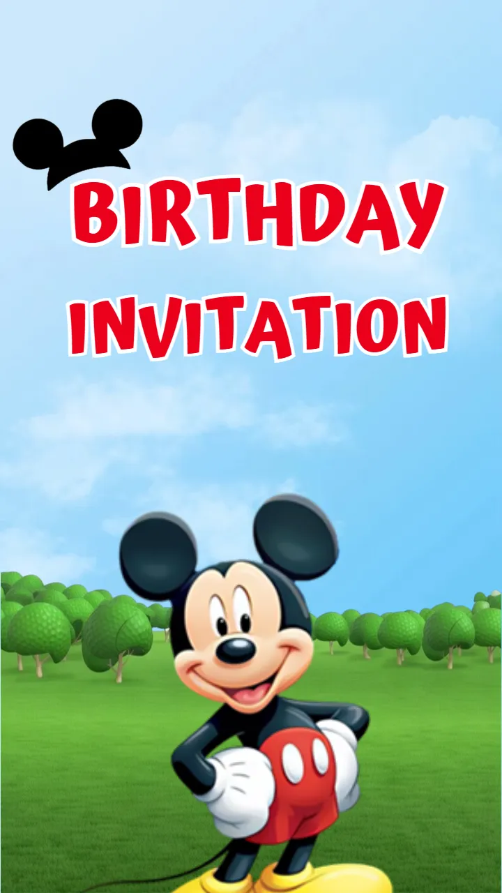 Birthday Invitation Video for Mickey Mouse Theme